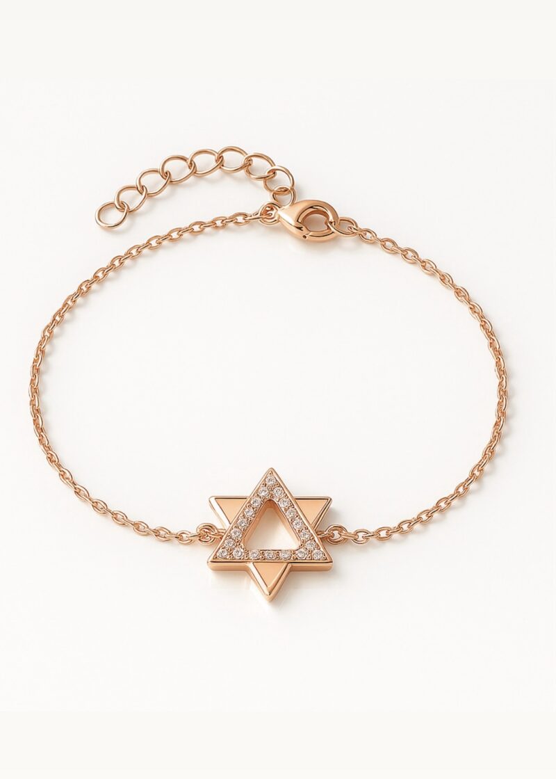 ⁦צמיד מגן דוד חצי משובץ⁩ – תמונה ⁦2⁩