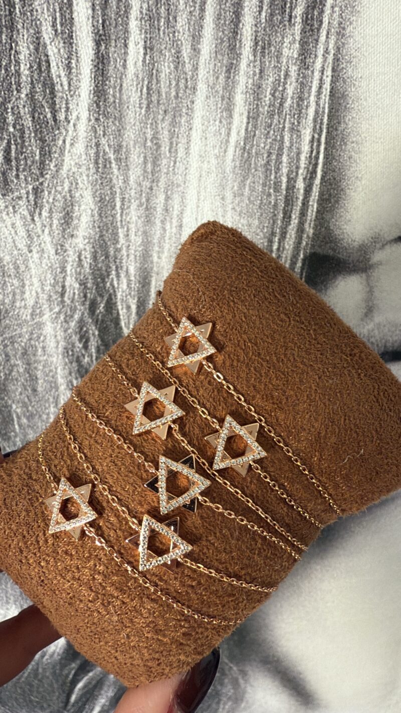⁦צמיד מגן דוד חצי משובץ⁩ – תמונה ⁦2⁩